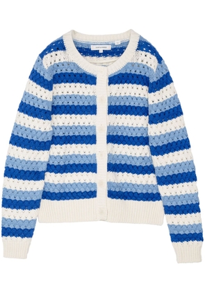 Chinti & Parker striped crochet cotton cardigan - Blue