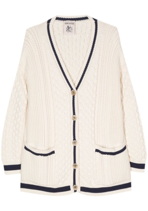 Semicouture contrasting-borders knitted cardigan - White