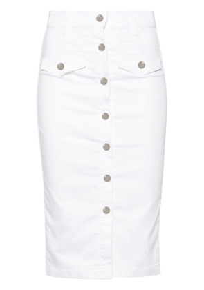 LIU JO buttoned twill skirt - White