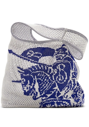 Burberry Equestrian Knight crochet-knit bag - White