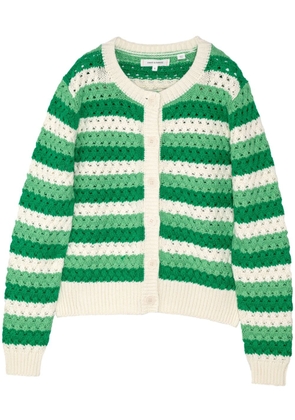 Chinti & Parker striped crochet cotton cardigan - Green