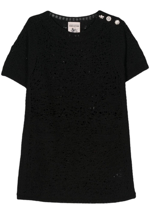 Semicouture short-sleeve knitted dress - Black