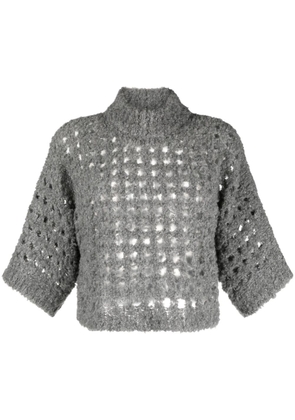 Peserico open-knit cropped top - Grey