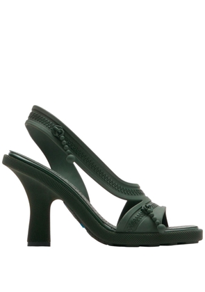 Burberry decorative zip-detailing strappy sandals - Green