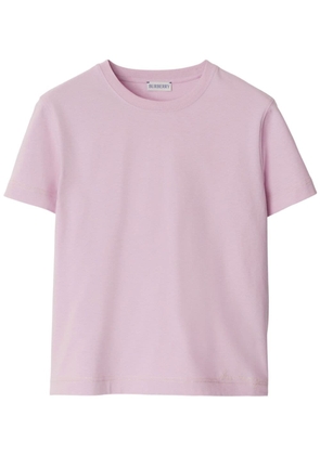Burberry logo-embroidered cotton T-shirt - Pink