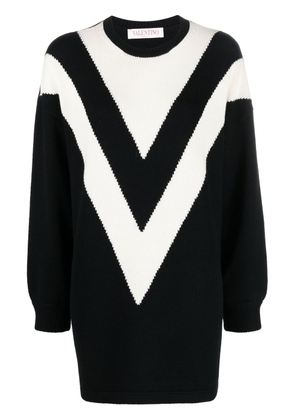 Valentino Garavani two-tone virgin-wool jumper - Black