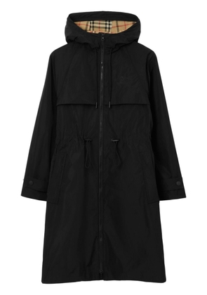 Burberry EKD embroidered hooded coat - Black