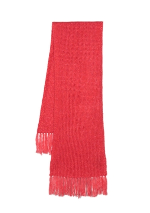 Luisa Cerano purl-knit fringed scarf - Red