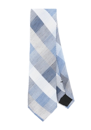 BOSS check-pattern tie - Blue