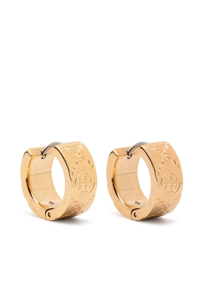 Tory Burch small T Monogram hoop earrings - Gold
