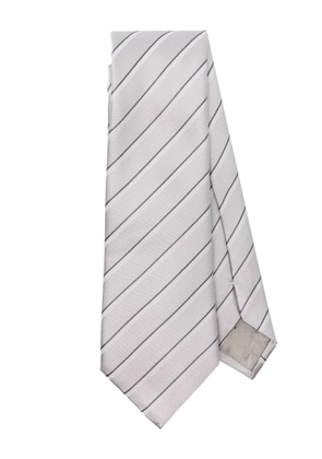 Giorgio Armani striped silk tie - Grey