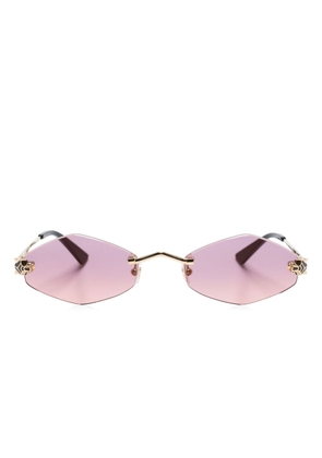 Cartier Eyewear Tiger Head-plaque geometric-frame sunglasses - Pink