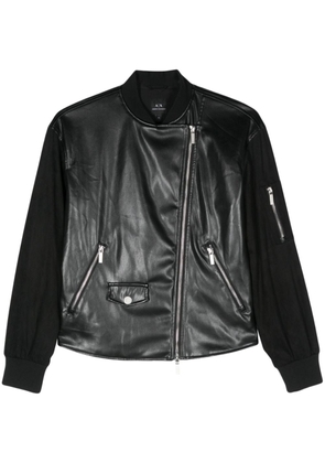 Armani Exchange contras-sleeves bomber jacket - Black