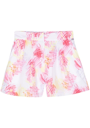 Armani Exchange abstract-print pleated shorts - Pink