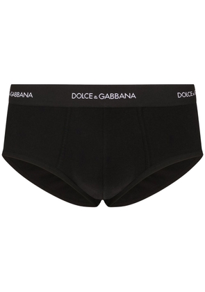 Dolce & Gabbana logo-waistband cotton briefs - Black