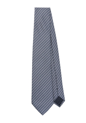 Giorgio Armani striped silk tie - Blue