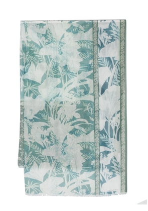 Pierre-Louis Mascia floral-print cotton-blend scarf - Green