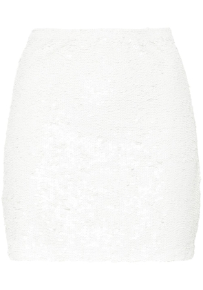 P.A.R.O.S.H. sequin-embellished mini skirt - White