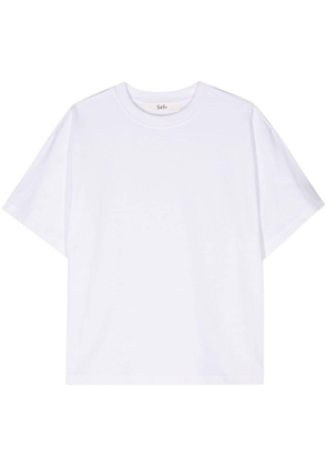Séfr crew-neck cotton T-shirt - White