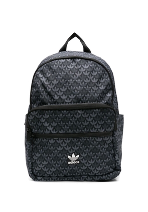 adidas logo-patch monogram-print backpack - Black