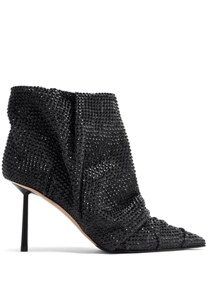 Le Silla Fedra crystal-embellished draped ankle boots - Black