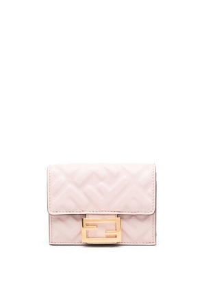 FENDI quilted logo-plaque wallet - Pink