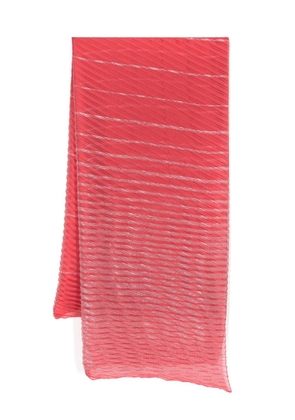 Emporio Armani striped pleated scarf - Red