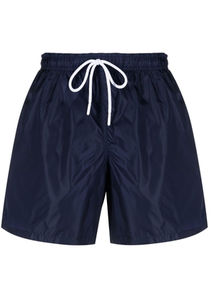 Fay striped-edge drawstring-waist swim shorts - Blue