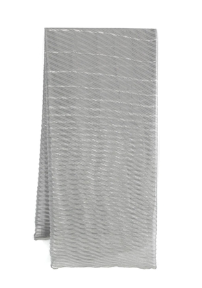 Emporio Armani striped pleated scarf - Grey