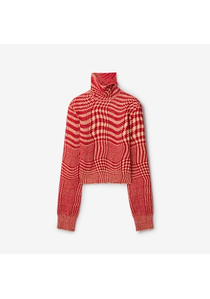Burberry Warped Houndstooth Wool Blend Sweater
