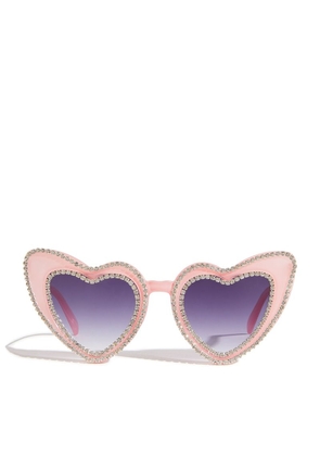 Bari Lynn Crystal Heart Sunglasses