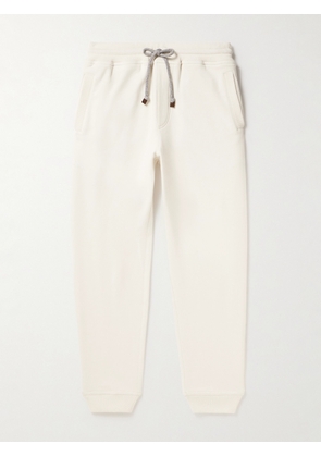 Brunello Cucinelli - Tapered Brushed Cotton-Jersey Sweatpants - Men - Neutrals - XS