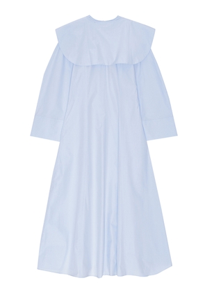 Mark Kenly Domino Tan - Daisy Scarf-Detailed Asymmetrical Cotton Shirt Dress - Blue - FR 32 - Moda Operandi