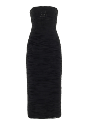 Carolina Herrera - Strapless Silk Midi Dress - Black - US 6 - Moda Operandi