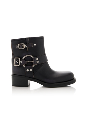 Miu Miu - Tronchetti Leather Ankle Boots - Black - IT 37 - Moda Operandi