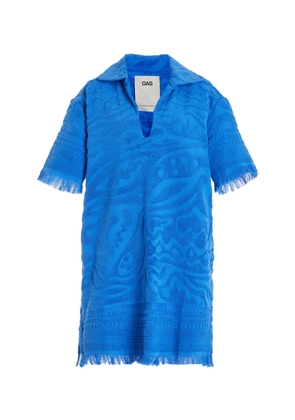 Oas - Aya Cotton Terry Mini Beach Dress - Blue - XS - Moda Operandi
