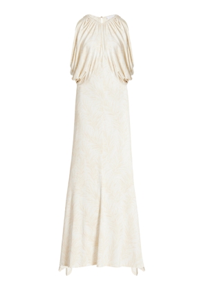 Rabanne - Capelet Printed Jersey Maxi Dress - Off-White - FR 38 - Moda Operandi