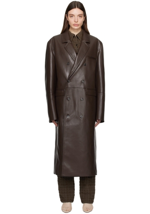 Nanushka Brown Sverre Leather Coat