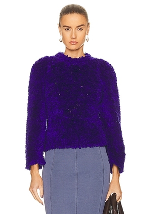 Stella McCartney Furry Textured Knit Cropped Jumper Sweater in Violet - Purple. Size 40 (also in ).