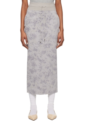 Mame Kurogouchi Gray Floral Maxi Skirt
