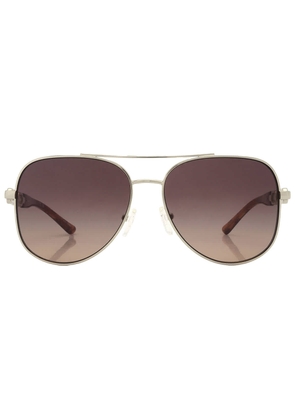 Michael Kors Chianti Brown Gray Gradient Mirrored Aviator Ladies Sunglasses MK1121 1014K0 58