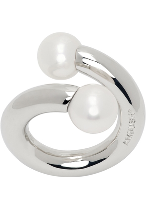 AMBUSH Silver Pearl Barbell Ring