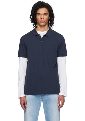 Sunspel Navy Two-Button Polo