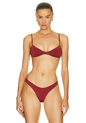 HAIGHT. Monica Bikini Top in Bordeaux - Red. Size L (also in ).