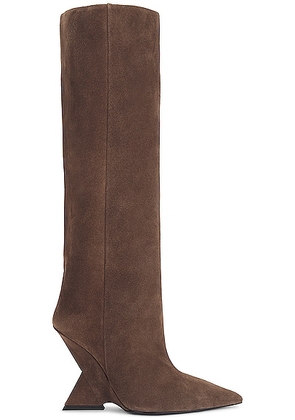 THE ATTICO Cheope Tube Boot in Dark Grey - Taupe. Size 39 (also in ).