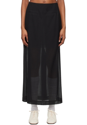 AMOMENTO Black Sheer Maxi Skirt
