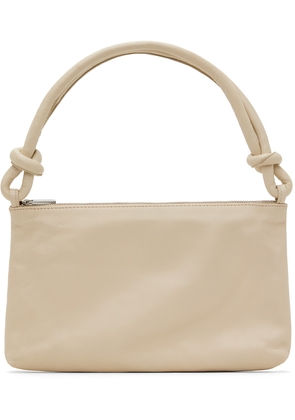 St. Agni Off-White Knotted Baguette Bag