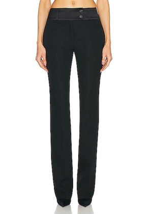 Ferragamo Silk Banded Trouser in Nero - Black. Size 42 (also in 40).