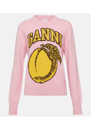 Ganni Intarsia wool-blend sweater