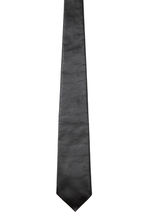 Bottega Veneta Black Shiny Leather Tie